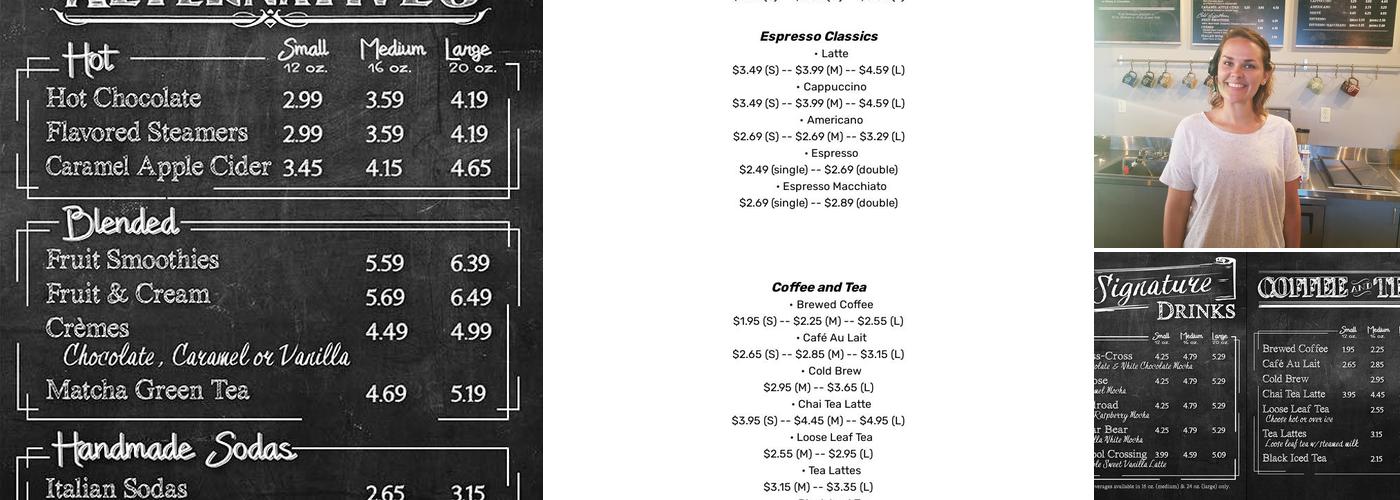 Coffee Crossing Menu