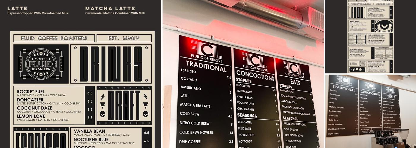 FLUID Coffee Roasters Menu