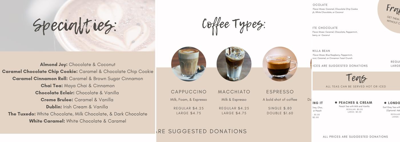 Upper Room Café Menu