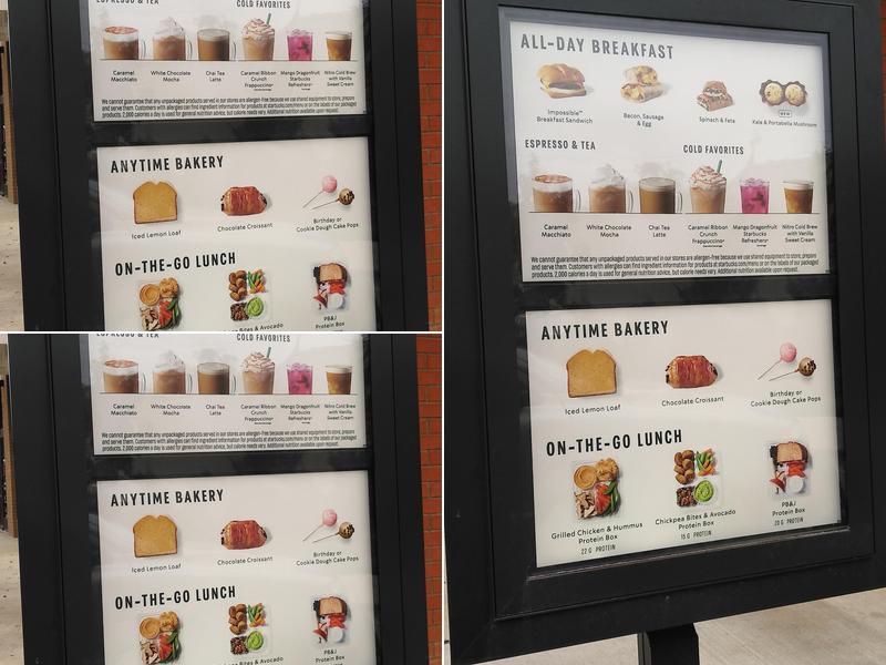 Starbucks Menu