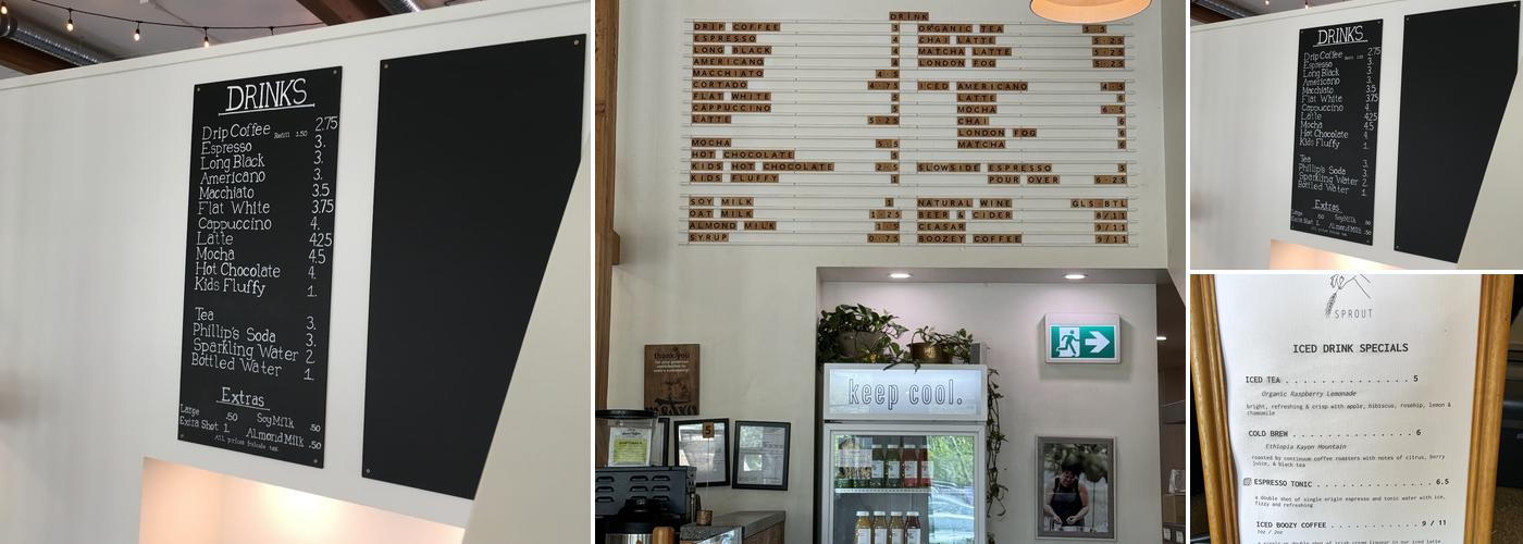 Sprout Bread Menu