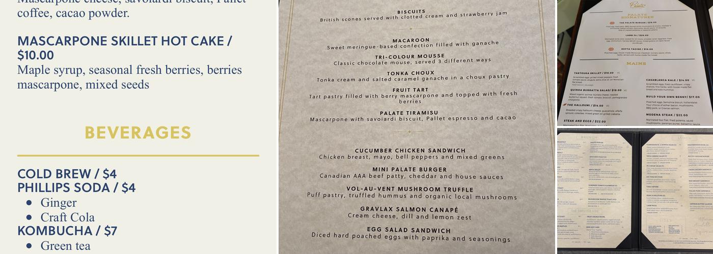 Palate Kitchen Menu