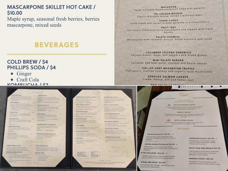 Palate Kitchen Menu