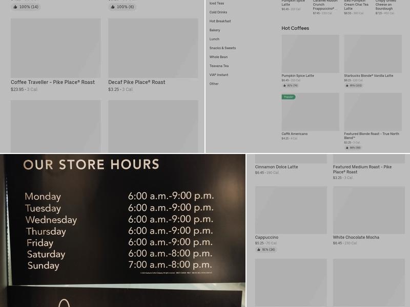 Starbucks Menu