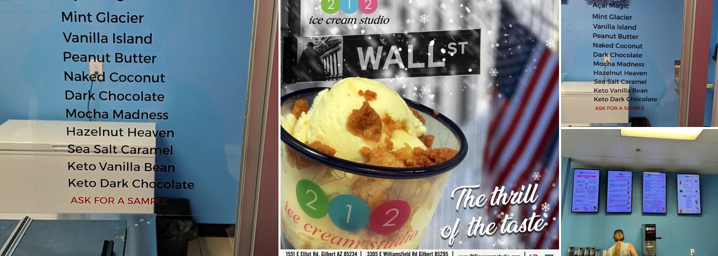 212 Ice Cream Studio Menu
