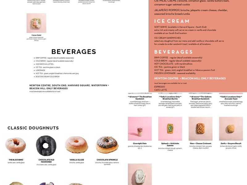 Blackbird Doughnuts Newton Centre Menu