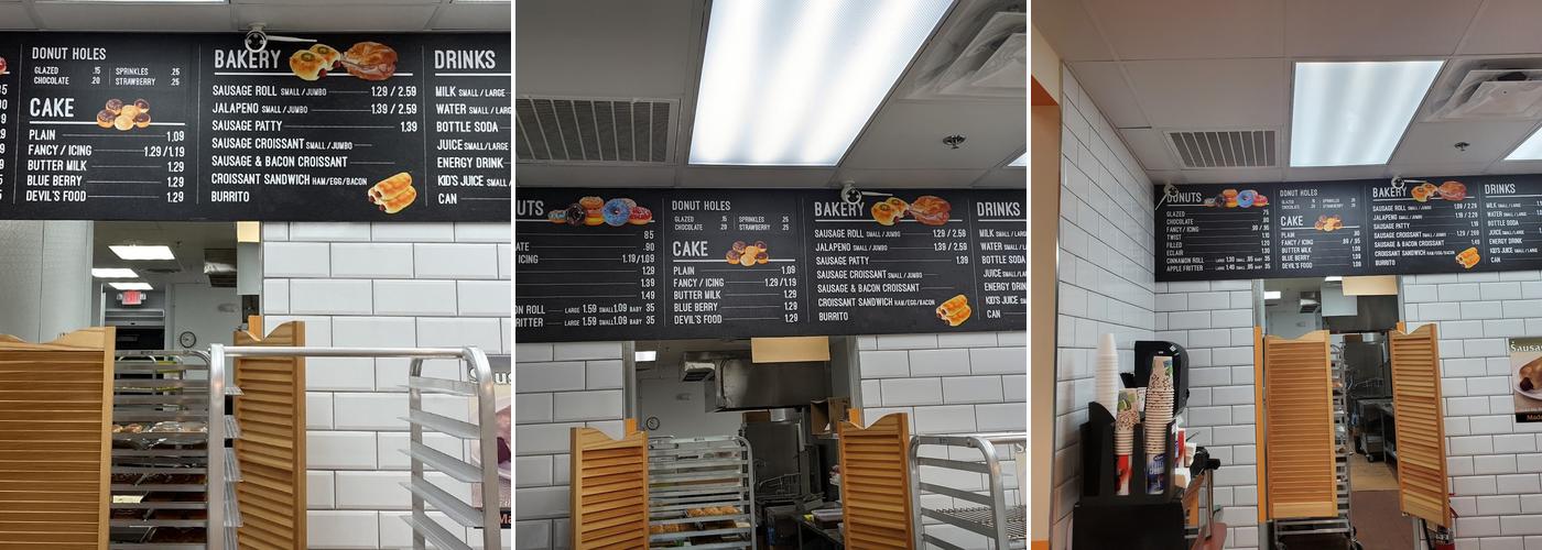 Fresh Donuts Menu