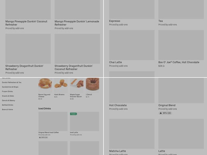 Dunkin' Menu