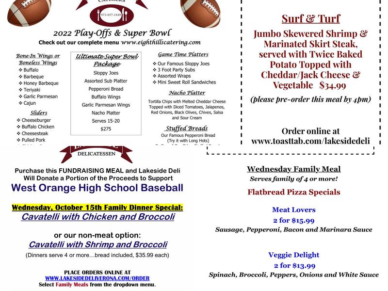 Lakeside Deli Verona Menu