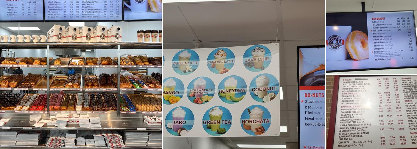 Shipley Do-Nuts Menu