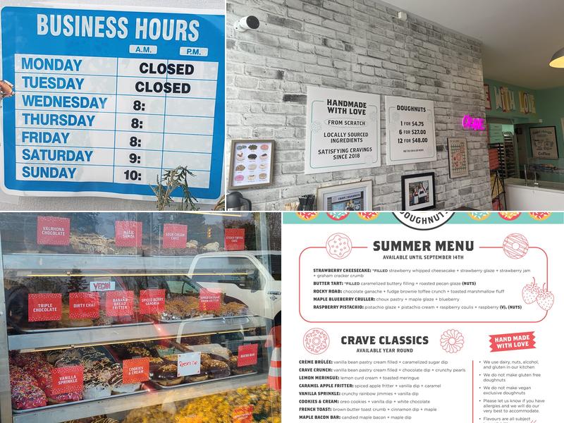 Crave Doughnuts Menu