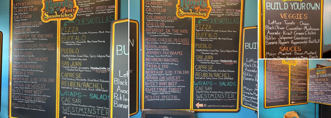 Lloyd's Tasty Sandwiches Menu