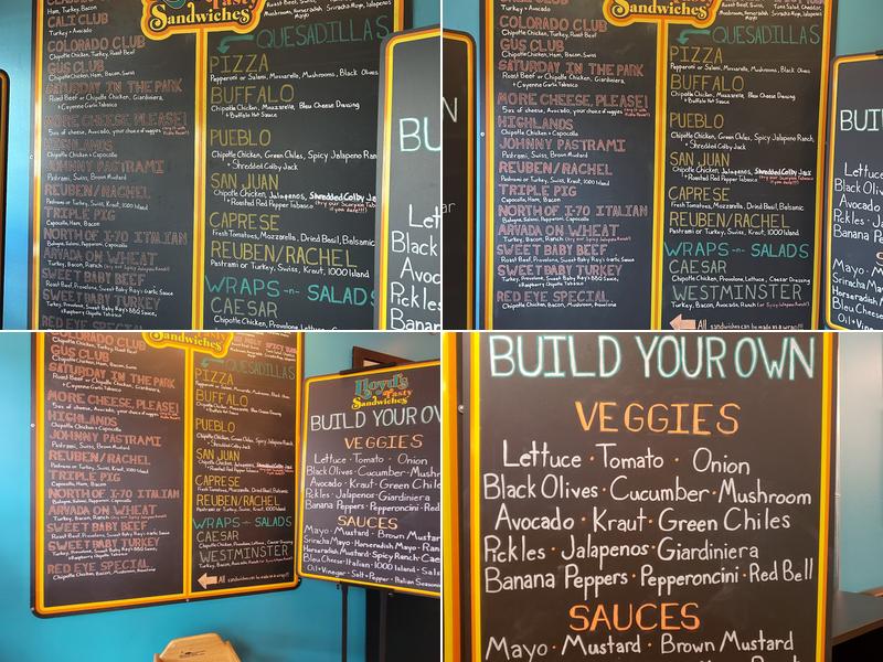 Lloyd's Tasty Sandwiches Menu