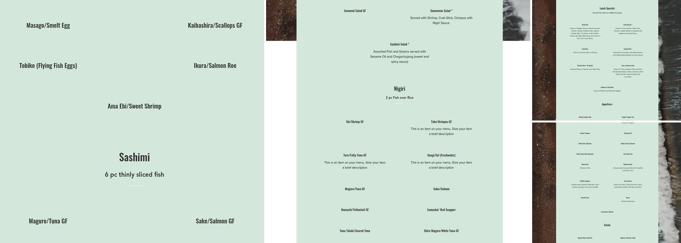 Dozo Sushi and Bar Menu