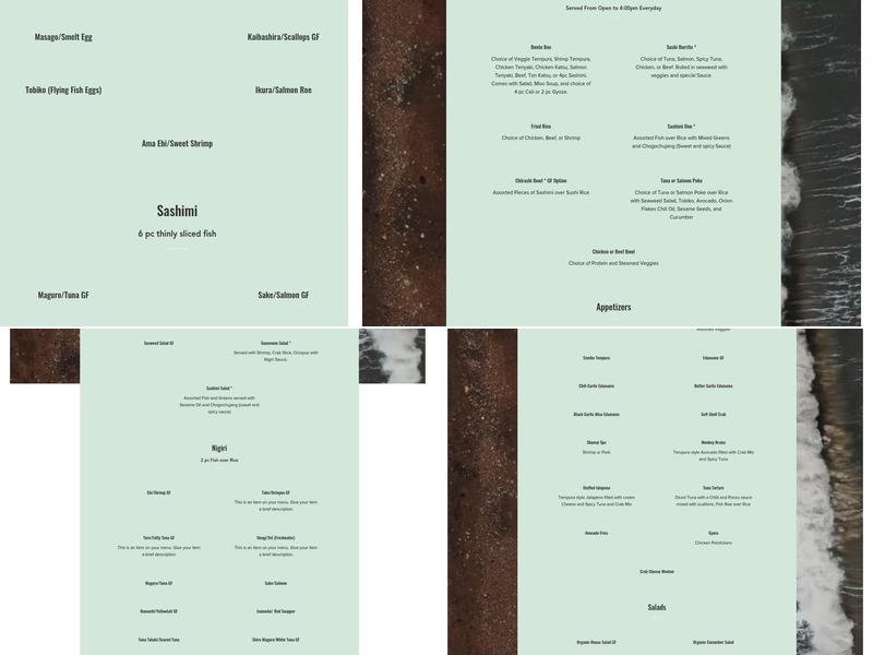 Dozo Sushi and Bar Menu