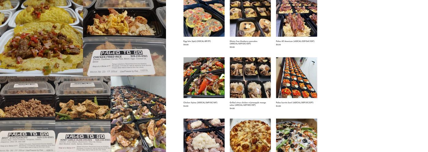 Paleo to Go, Inc Menu