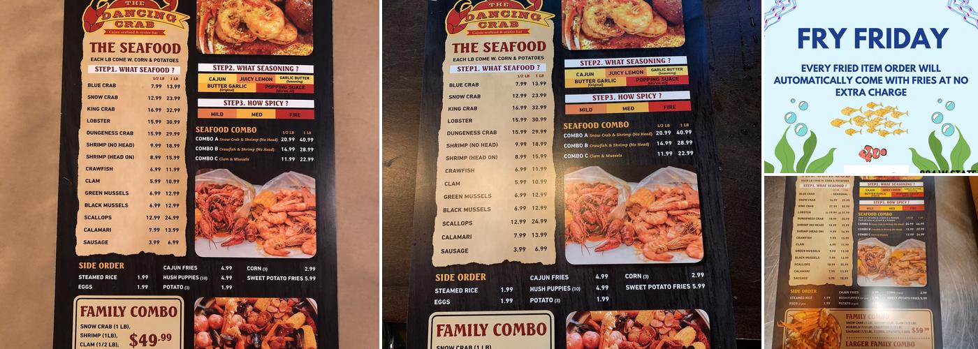 The Dancing Crab Menu