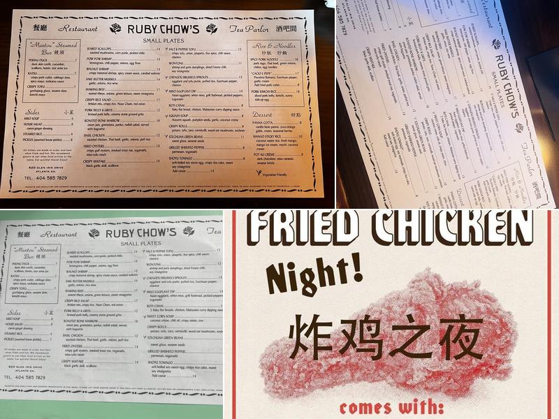 Ruby Chow's Menu