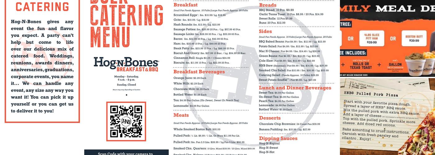 Hog-N-Bones -Leesburg Ga. Menu