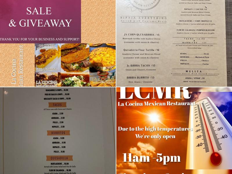 LCMR Co. / La Cocina Menu