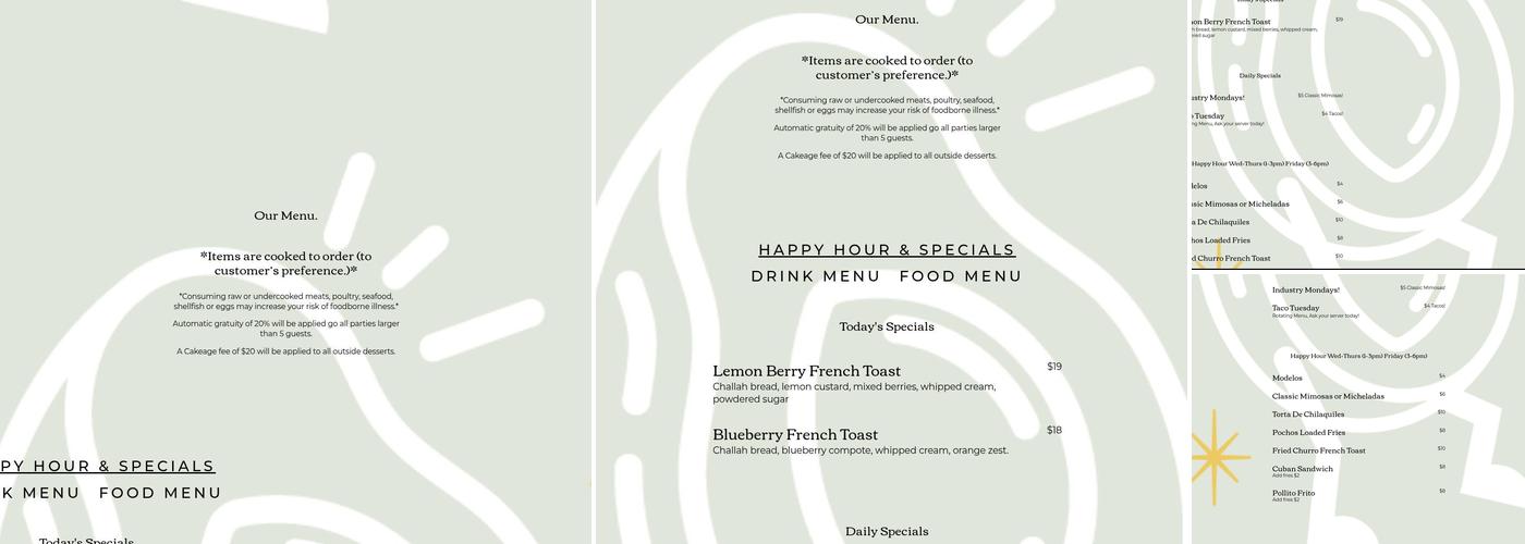 pochos Menu
