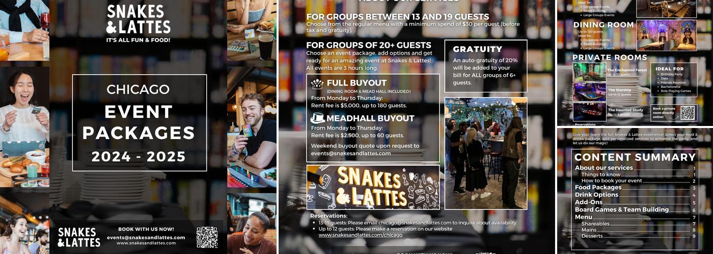 Snakes & Lattes Chicago Menu