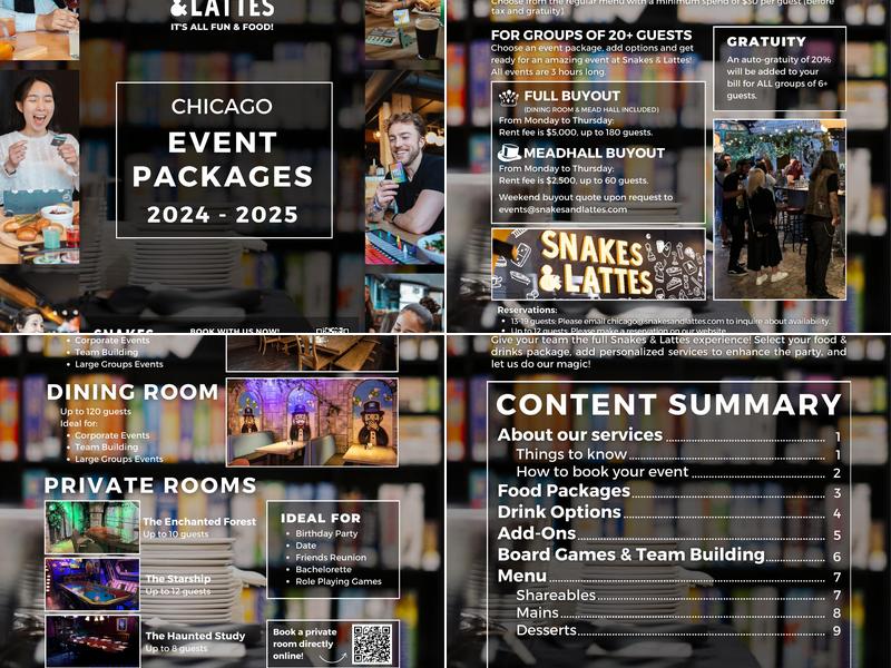 Snakes & Lattes Chicago Menu