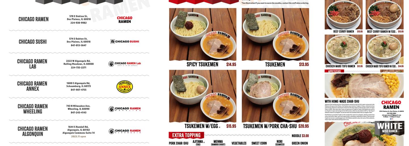 CHICAGO RAMEN Menu