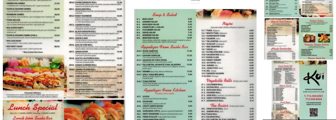 Koi Sushi & Steakhouse Menu