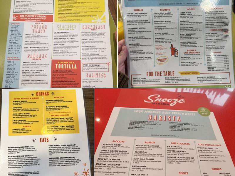 Snooze, an A.M. Eatery Menu