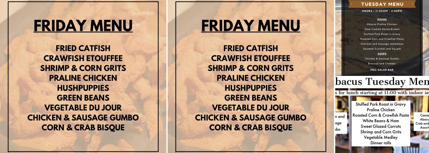 Abacus Catering Menu
