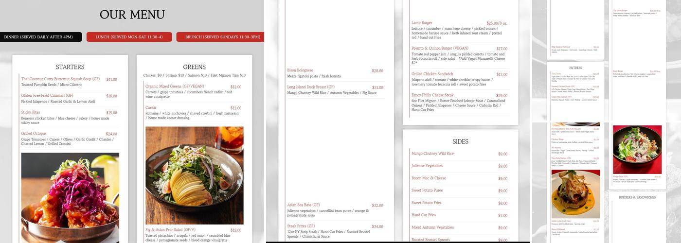 The Urban Hamlet Menu