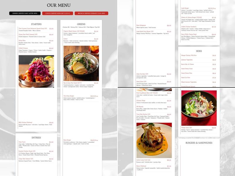 The Urban Hamlet Menu