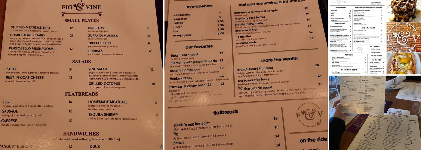 Fig & Vine Menu