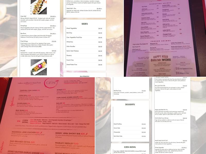 CZEN Restaurant Menu