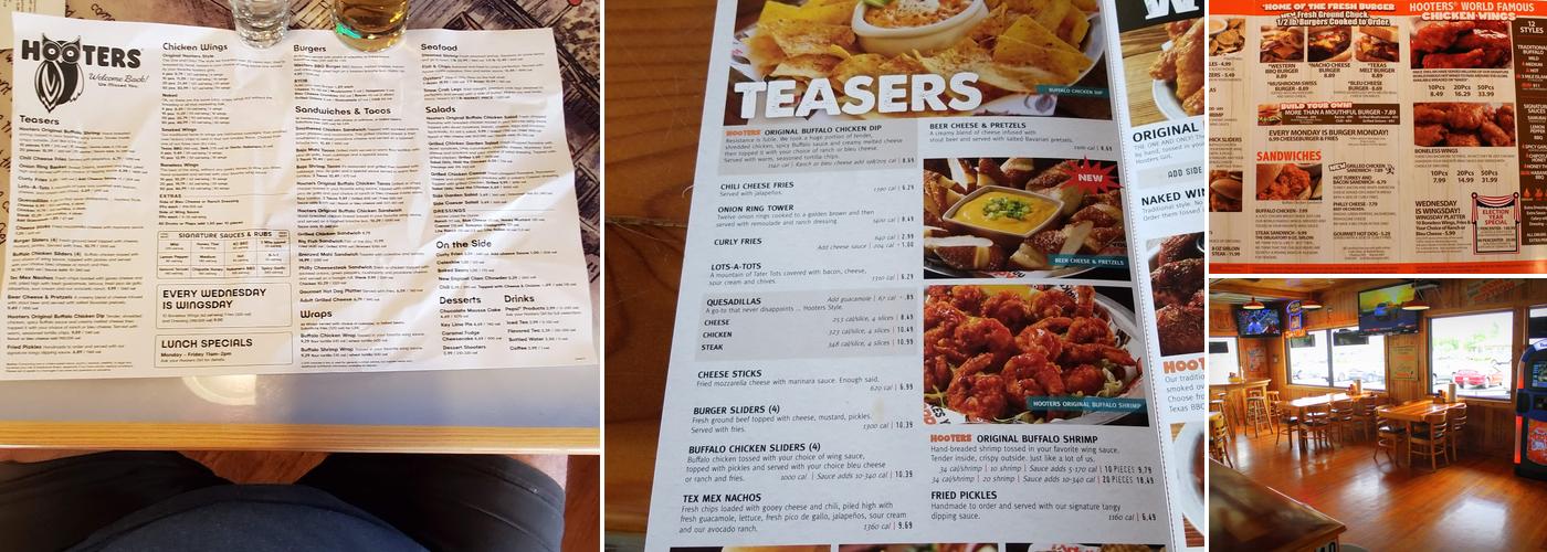 Hooters Menu