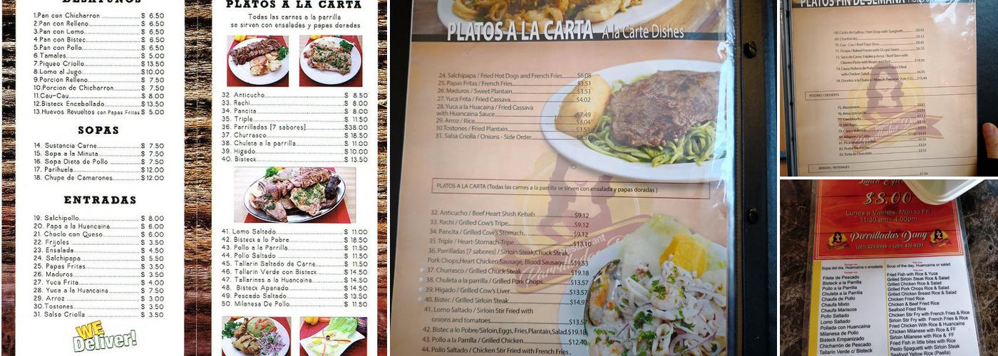 Anticucheria Parrilladas Dany Menu