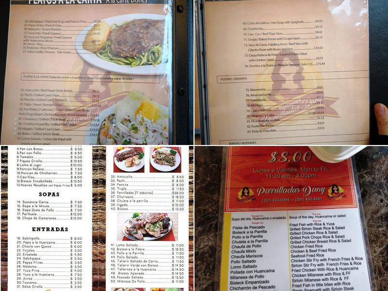 Anticucheria Parrilladas Dany Menu