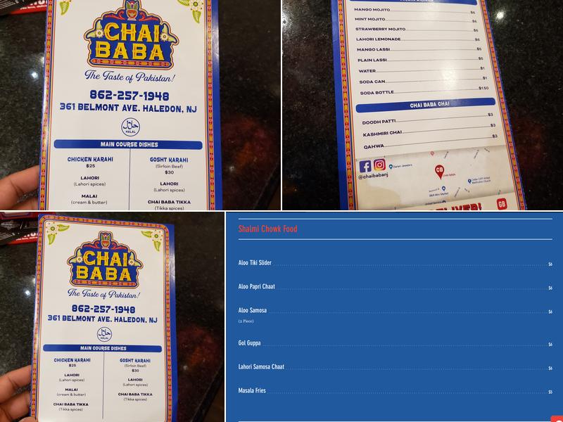 CHAI BABA Menu