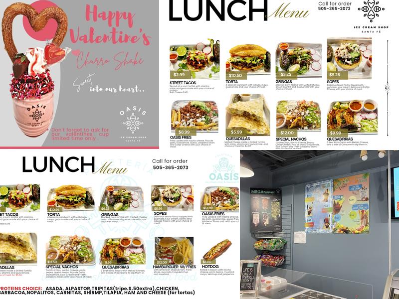 Oasis Ice Cream Shop & Mexican Food Menu