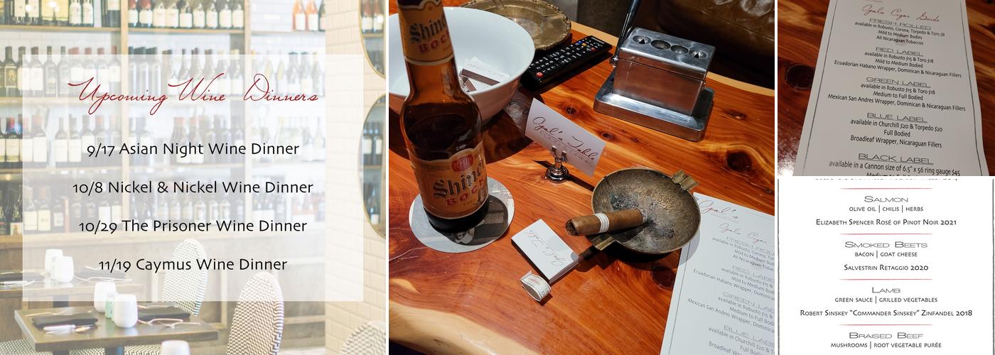 The Basement at Opal's Table Menu