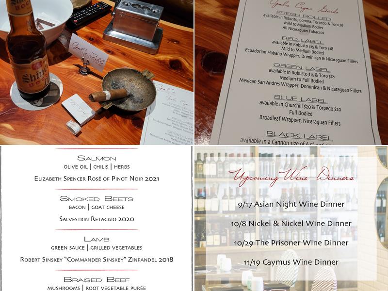 The Basement at Opal's Table Menu