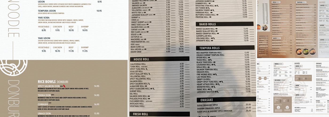 Sushi Maru Japanese Restaurant Menu