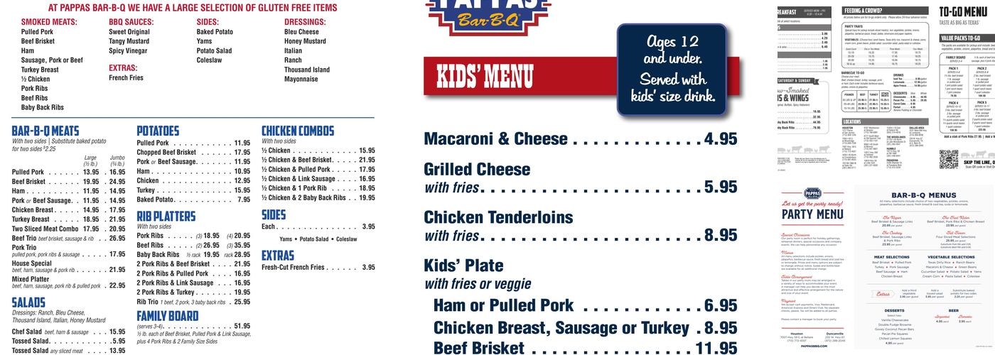 Pappas Bar-B-Q Menu