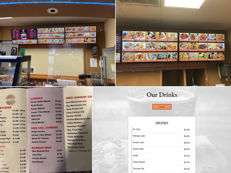 Mahek Indian Restaurant Menu