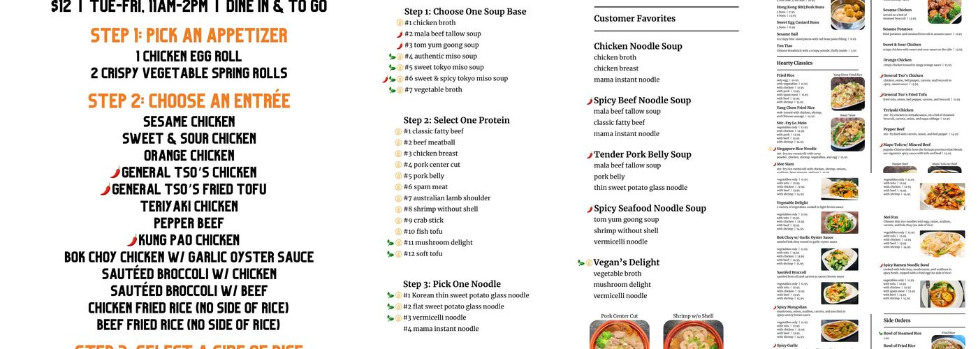 100°C Grill & Hot Pot Menu
