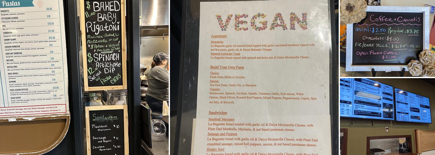 Bad Nonna's Pasta Menu