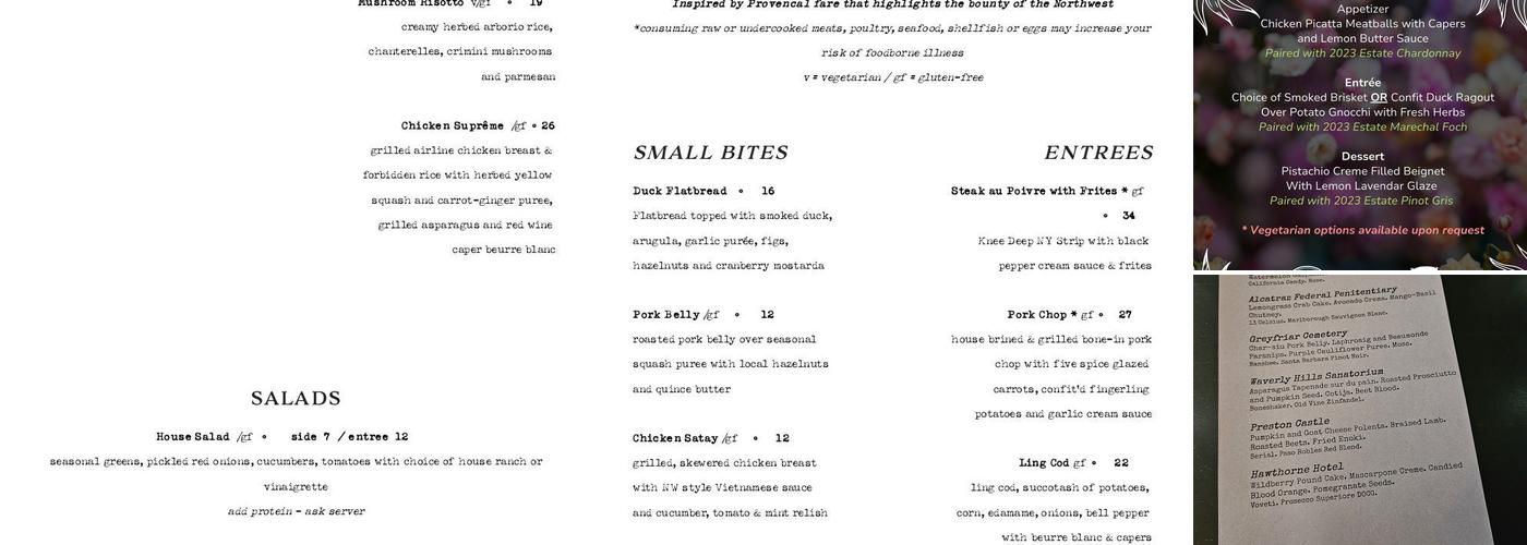 Pazzo Menu