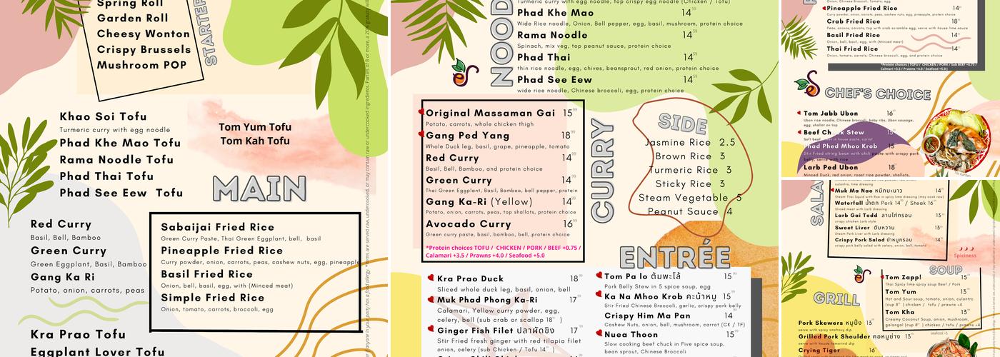 Sabaijai Thai Menu
