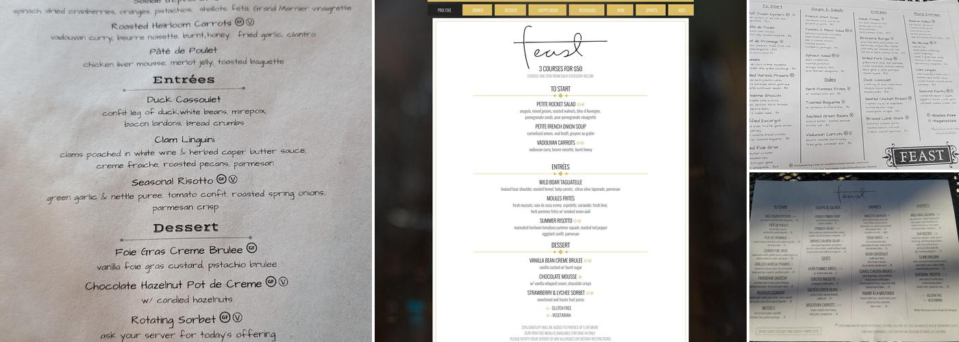 Feast Menu